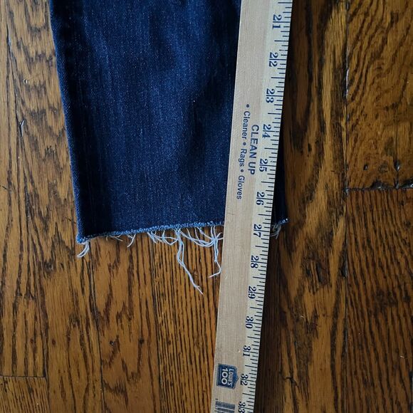 Jack Wills Selvedge Jeans Men 32x27 Dark Wash Blue Button Fly Hipster Cropped - Picture 8 of 11